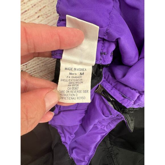 Vintage Columbia Reversible Snow Pants Mens Medium Black Purple - Picture 9 of 14